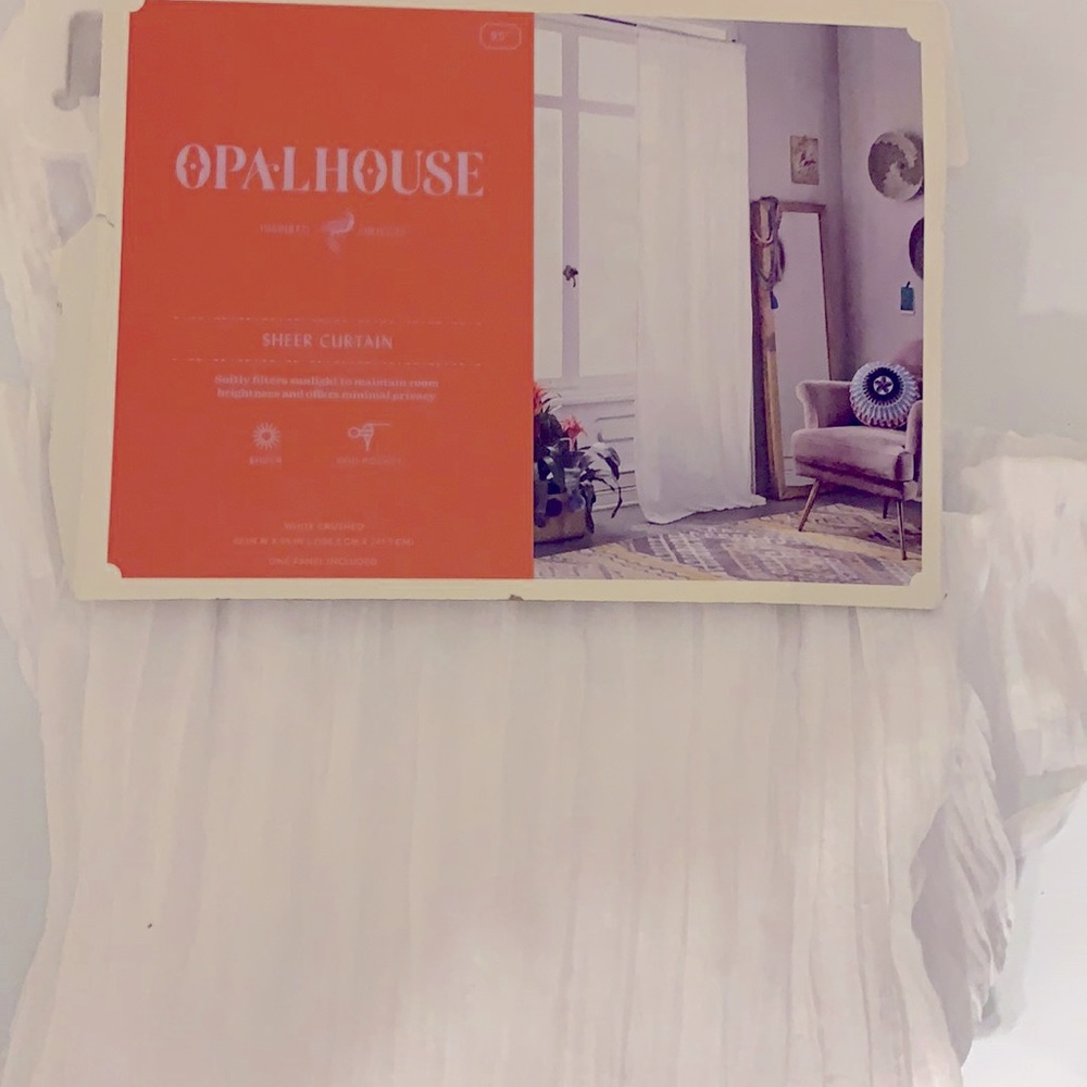 White Sheer Curtain Panel